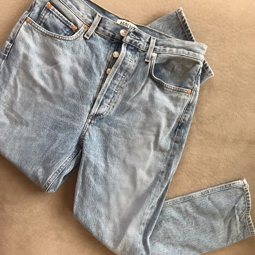 Agolde Riley High Rise Crop Jeans in Renewal - Picture 6 of 7